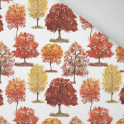 JESIENNE DRZEWA / biały (DYNIOWY OGRÓDEK) - dzianina drapana z elastanem ITY