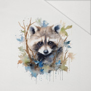 WATERCOLOR RACCOON WZ. 1 - PANEL (60cm x 50cm) Hydrofobowa dzianina drapana 