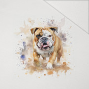 WATERCOLOR BULLDOG - PANEL (75cm x 80cm) Hydrofobowa dzianina drapana 