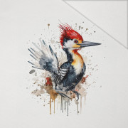 WATERCOLOR WOODPECKER - PANEL (75cm x 80cm) Hydrofobowa dzianina drapana 