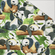 PANDY NA BAMBUSACH - Hydrofobowa dzianina drapana 