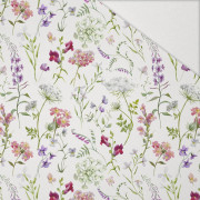 PASTELOWE KWIATY - Hydrofobowa dzianina drapana 