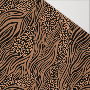 ZWIERZĘCY MIX / karmelowy - Hydrofobowa dzianina drapana 