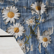 DAISIES DENIM IMITATION WZ. 3 - Krepa