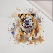 WATERCOLOR BULLDOG - PANEL (75cm x 80cm) dzianina drapana z elastanem ITY