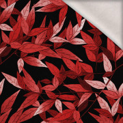 LIŚCIE wz. 7 (czerwony) / czarny  - dzianina drapana z elastanem ITY