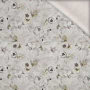 WHITE FLOWERS WZ. 1 - dzianina drapana z elastanem ITY