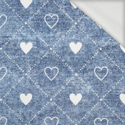 SERDUSZKA I ROMBY / przecierany jeans (niebieski) - dresówka pętelkowa