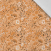 SUNDIAL ORANGE / FLOWERS - tkanina bawełniana