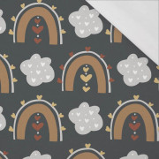 WALENTYNKOWA TĘCZA wz. 2 / grafitowy (TĘCZE I SERCA) - single jersey z elastanem 