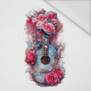 GITARA Z RÓŻAMI - PANEL (75cm x 80cm) tkanina wodoodporna