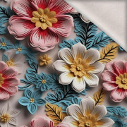FLOWERS 3D WZ. 11 - dzianina drapana z elastanem ITY
