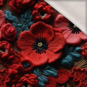 FLOWERS 3D WZ. 6 - dzianina drapana z elastanem ITY