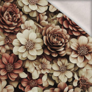 FLOWERS WZ.3/ Mocha Mousse  - dzianina drapana z elastanem ITY
