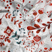 FOLKOWY FLORAL WZ. 2 (FOLKOWY LAS) - Muślin bawełniany