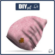 Czapka "Smerfetka" - PRZECIERANY JEANS (róż kwarcowy) 48-50