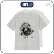 DZIECIĘCY T-SHIRT (128/134) - BE STRONG (BE YOURSELF) - M-01 melanż jasnoszary - single jersey 