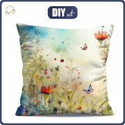 PODUSZKA 45X45 - MAGIC MEADOW WZ. 1 - welur tapicerski - zestaw do uszycia
