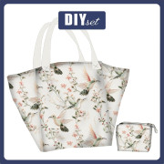 Torba XL z saszetką 2 w 1 - PASTEL BIRDS WZ.6 - zestaw do uszycia