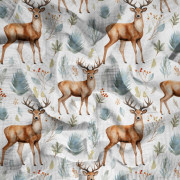 PASTEL REINDEER - Muślin bawełniany