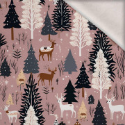 Pink Vintage Christmas wz. 4 - dzianina drapana z elastanem ITY