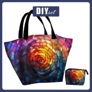 Torba XL z saszetką 2 w 1 - STAINED GLASS WZ.3  - zestaw do uszycia