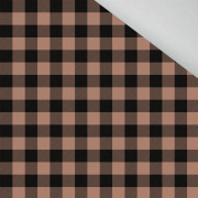 KRATA VICHY/ Mocha Mousse  - dzianina drapana z elastanem ITY