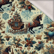 Vintage Christmas wz.24 - dzianina drapana z elastanem ITY