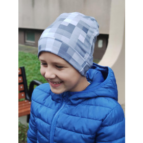 Czapka "Smerfetka" - PRZECIERANY JEANS (róż kwarcowy) / Rozmiar do wyboru