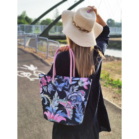 TORBA SHOPPER - WATERCOLOR FLOWERS WZ. 4 - zestaw do uszycia