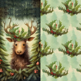 VINTAGE CHRISTMAS REINDEER WZ. 2 - panel (60cm x 50cm)