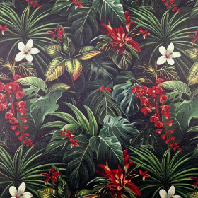 WILD JUNGLE wz.13 (MONSTERA) 46 cm x 50 cm - gruba ekoskóra tłoczona