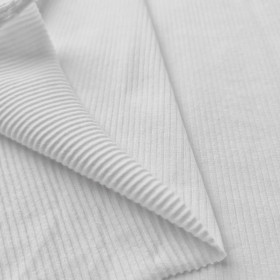 Zestaw DIY – T-shirt dziecięcy z bawełnianej dzianiny RIB JERSEY - BIAŁY