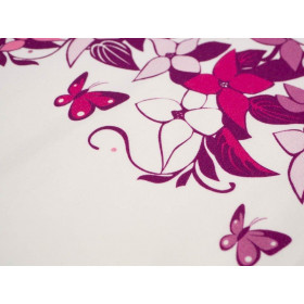 FLORAL PANEL (L) / różowy - panel single jersey TE210