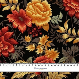 AUTUMN FLOWERS WZ. 8- single jersey z elastanem ITY