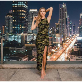 BLACK & GOLD GLAMOUR wz. 9 - dzianina pętelkowa z elastanem ITY