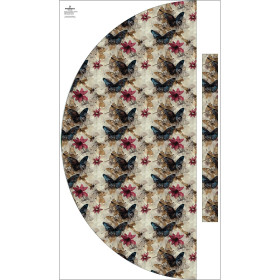 Panel na spódnicę z półkoła "MAXI" - Butterfly & flowers wz.14