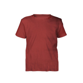 Zestaw DIY – T-shirt dziecięcy z bawełnianej dzianiny RIB JERSEY - POTTERS CLAY / ceglany