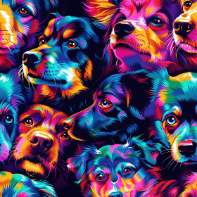 COLORFUL DOGS  mini - tkanina wodoodporna