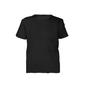 Zestaw DIY – T-shirt dziecięcy z bawełnianej dzianiny RIB JERSEY - CZARNY