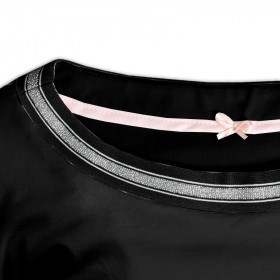 Bluzka dziecięca z baskinką z kryształkową aplikacją (ANGIE) - czarny 110-116 - zestaw do uszycia