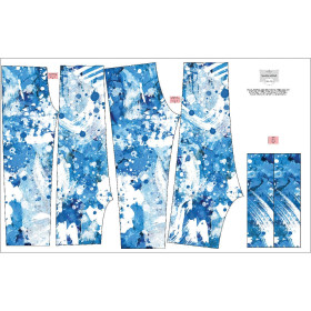 DZIECIĘCE SPODNIE Z SOFTSHELLU (YETI) - BLUE SPLATTER - zestaw do uszycia