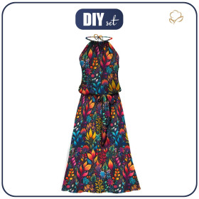 SUKIENKA "DALIA" MAXI - COLORFUL LEAVES wz. 2 - zestaw do uszycia 