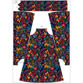 SUKIENKA "DALIA" MAXI - COLORFUL LEAVES wz. 2 - zestaw do uszycia 