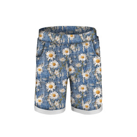 DZIECIĘCE SPODENKI (RIO) - DAISIES DENIM IMITATION WZ. 2 - dzianina pętelkowa