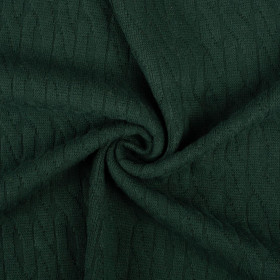 Butelkowa zieleń - dzianina swetrowa warkocz 420g