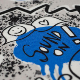 GRAFFITI WZ. 2 / niebieski (SZKOLNE RYSUNKI) - single jersey z elastanem 