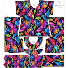 BLUZKA TYPU KIMONO - COLORFUL ABSTRACT - zestaw do uszycia 