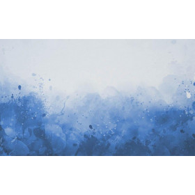 KLEKSY (classic blue) - panel, Jersey wiskozowy