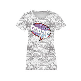 T-SHIRT DAMSKI - KOMIKS / ooops (fioletowo - czerwony) - single jersey